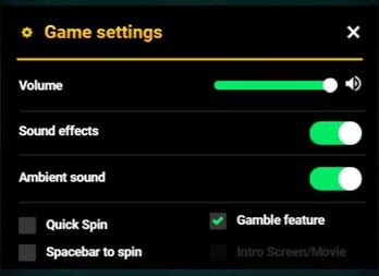 Advanced settings panel
