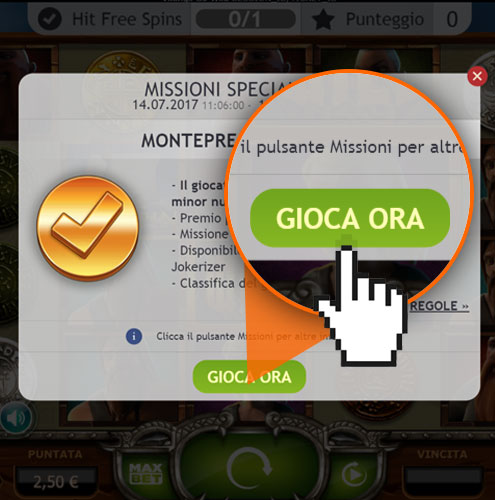 Clicca sulla slot