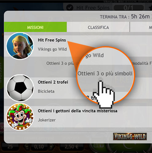 come entrare in modalità freespin